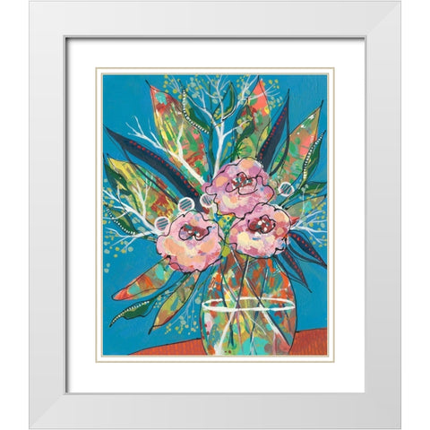Tumultuous Bouquet I White Modern Wood Framed Art Print with Double Matting by Moore, Regina
