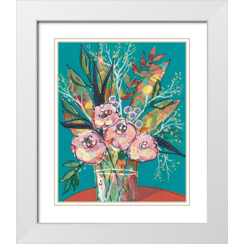 Tumultuous Bouquet II White Modern Wood Framed Art Print with Double Matting by Moore, Regina