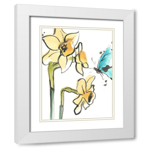 Ink Wash Garden I White Modern Wood Framed Art Print with Double Matting by Vess, June Erica