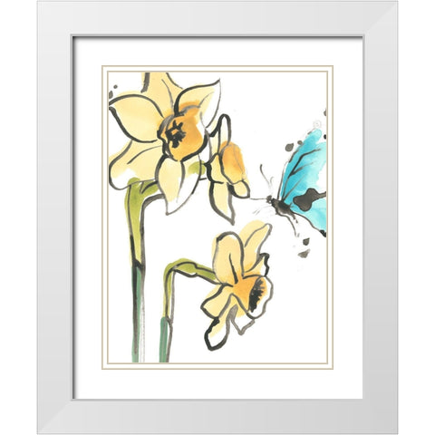Ink Wash Garden I White Modern Wood Framed Art Print with Double Matting by Vess, June Erica