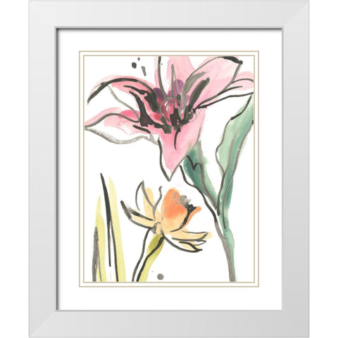 Ink Wash Garden II White Modern Wood Framed Art Print with Double Matting by Vess, June Erica