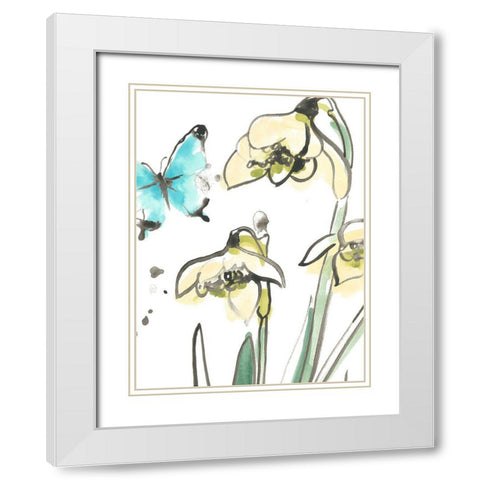 Ink Wash Garden III White Modern Wood Framed Art Print with Double Matting by Vess, June Erica