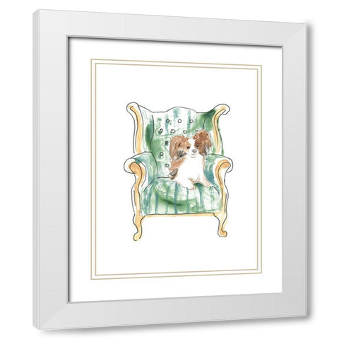 Petite Chien III White Modern Wood Framed Art Print with Double Matting by Vess, June Erica