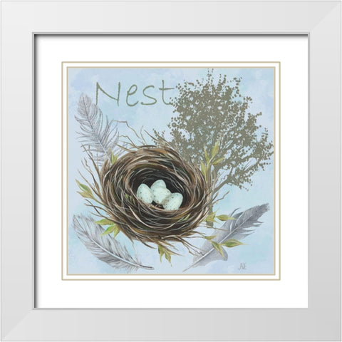 Nesting Collection I White Modern Wood Framed Art Print with Double Matting by Reynolds, Jade
