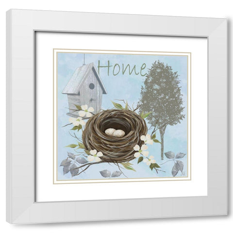 Nesting Collection II White Modern Wood Framed Art Print with Double Matting by Reynolds, Jade