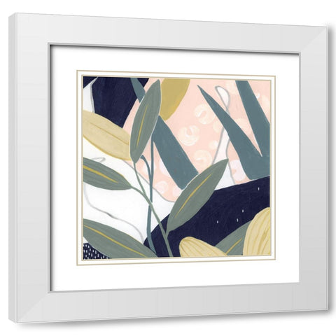 Flores Noche III White Modern Wood Framed Art Print with Double Matting by Popp, Grace