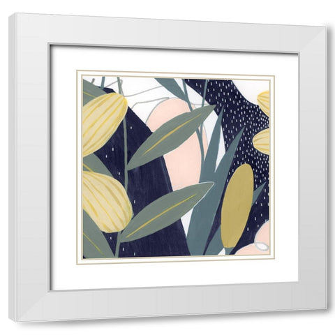 Flores Noche VI White Modern Wood Framed Art Print with Double Matting by Popp, Grace