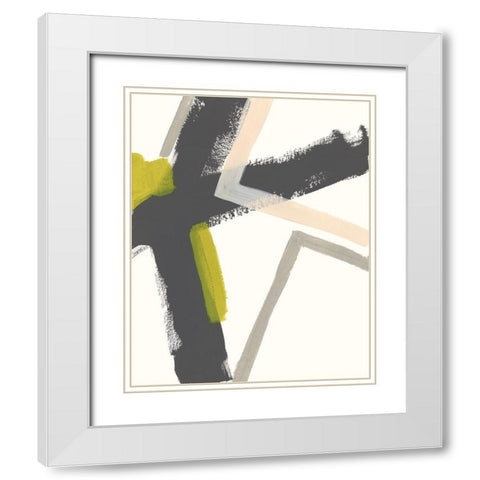 Linear Pulse I White Modern Wood Framed Art Print with Double Matting by Vess, June Erica