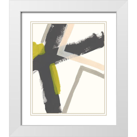 Linear Pulse I White Modern Wood Framed Art Print with Double Matting by Vess, June Erica