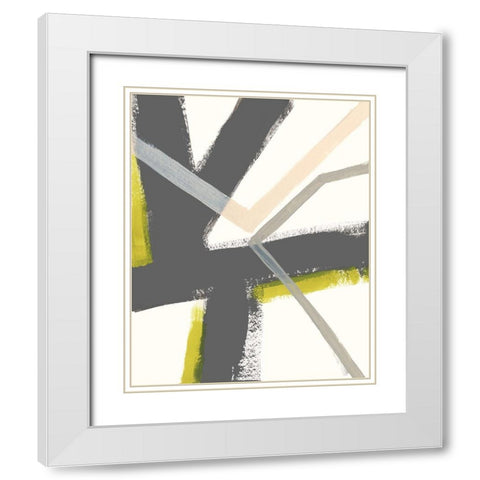 Linear Pulse III White Modern Wood Framed Art Print with Double Matting by Vess, June Erica