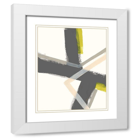 Linear Pulse IV White Modern Wood Framed Art Print with Double Matting by Vess, June Erica