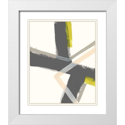Linear Pulse IV White Modern Wood Framed Art Print with Double Matting by Vess, June Erica