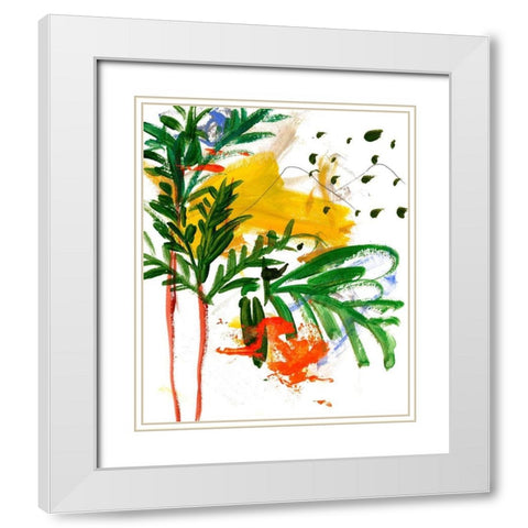 Jungle in My Heart III White Modern Wood Framed Art Print with Double Matting by Wang, Melissa