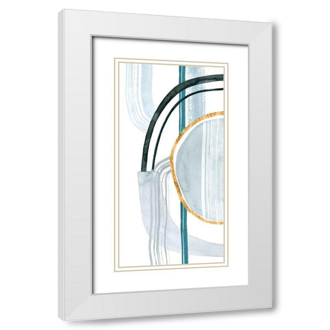 Gradient Gears I White Modern Wood Framed Art Print with Double Matting by Popp, Grace