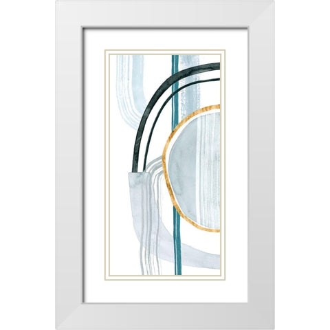 Gradient Gears I White Modern Wood Framed Art Print with Double Matting by Popp, Grace