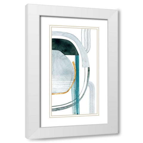 Gradient Gears II White Modern Wood Framed Art Print with Double Matting by Popp, Grace