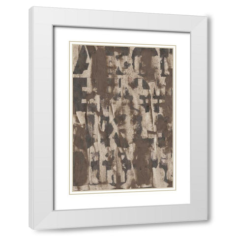 Letters in Stone I White Modern Wood Framed Art Print with Double Matting by Vision Studio