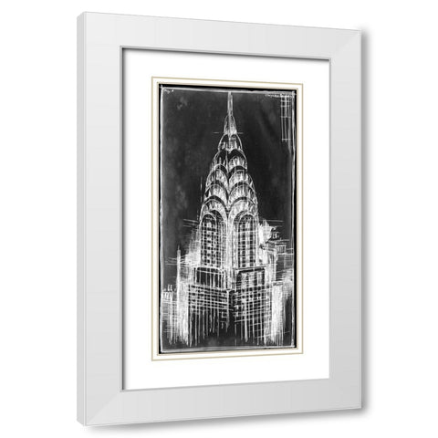 Custom Chrysler Blueprint (SUN) White Modern Wood Framed Art Print with Double Matting by Harper, Ethan