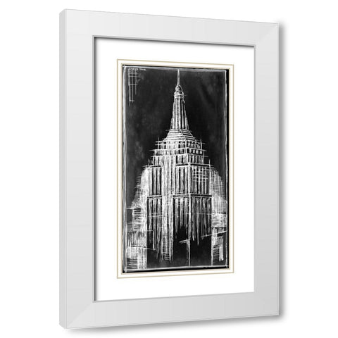 Custom Empire State Blueprint (SUN) White Modern Wood Framed Art Print with Double Matting by Harper, Ethan