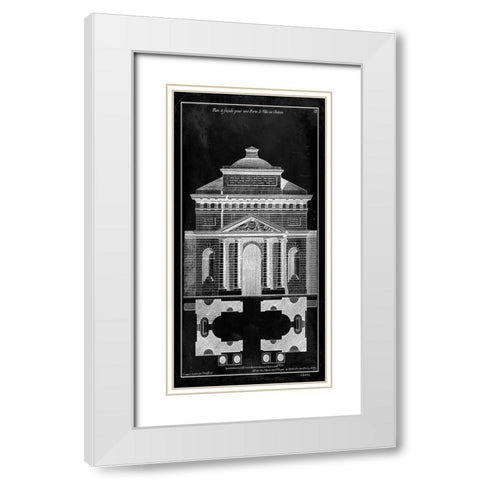 Custom Palace Facade Blueprint I (SUN) White Modern Wood Framed Art Print with Double Matting by Vision Studio