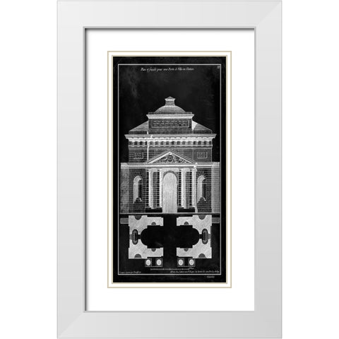 Custom Palace Facade Blueprint I (SUN) White Modern Wood Framed Art Print with Double Matting by Vision Studio
