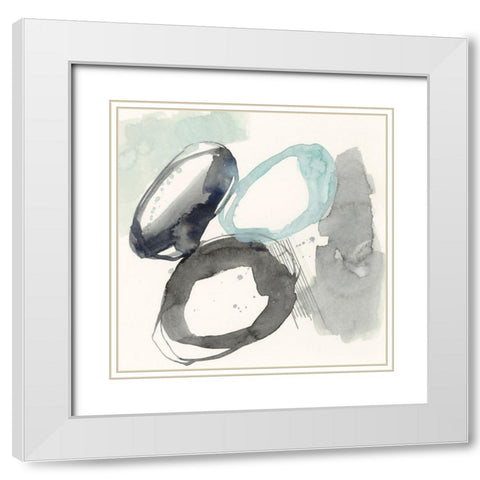 Cool Rounds I White Modern Wood Framed Art Print with Double Matting by Goldberger, Jennifer