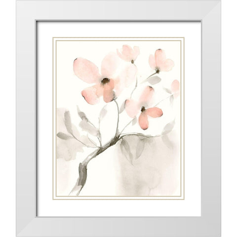 Dogwood Dream I White Modern Wood Framed Art Print with Double Matting by Goldberger, Jennifer