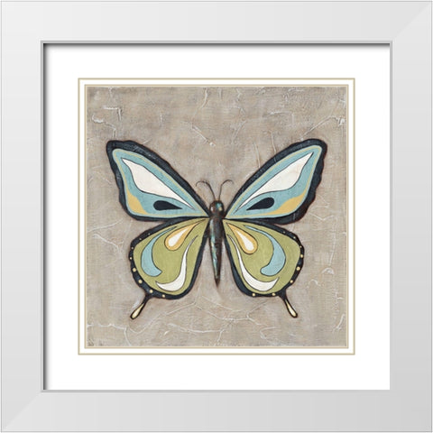Graphic Spring Butterfly I White Modern Wood Framed Art Print with Double Matting by Reynolds, Jade