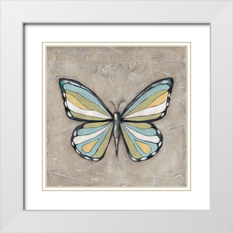 Graphic Spring Butterfly II White Modern Wood Framed Art Print with Double Matting by Reynolds, Jade