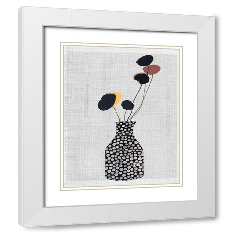 Decorated Vase with Plant II White Modern Wood Framed Art Print with Double Matting by Wang, Melissa