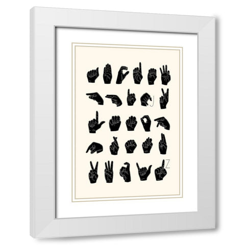 Sign Language I White Modern Wood Framed Art Print with Double Matting by Scarvey, Emma