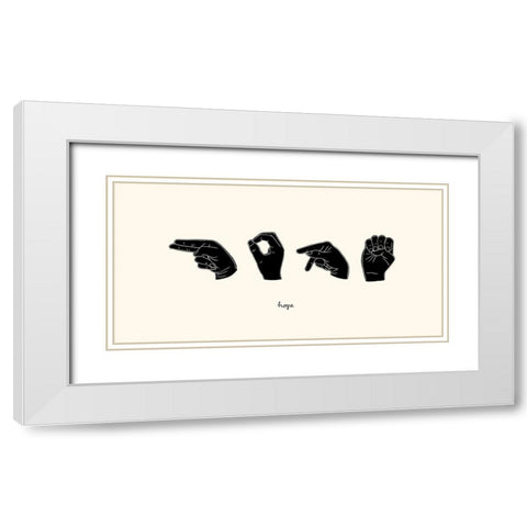Sign Language II White Modern Wood Framed Art Print with Double Matting by Scarvey, Emma