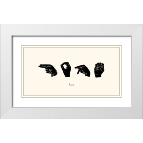 Sign Language II White Modern Wood Framed Art Print with Double Matting by Scarvey, Emma