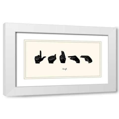 Sign Language III White Modern Wood Framed Art Print with Double Matting by Scarvey, Emma