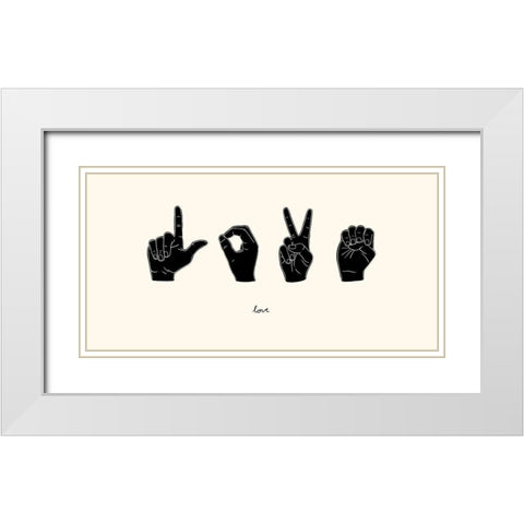 Sign Language IV White Modern Wood Framed Art Print with Double Matting by Scarvey, Emma