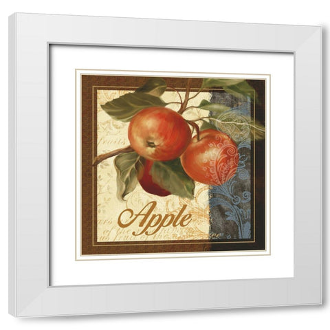 Fruit Illustration I White Modern Wood Framed Art Print with Double Matting by White, Abby