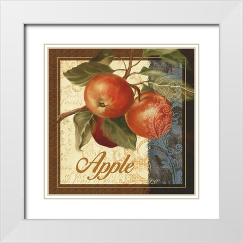 Fruit Illustration I White Modern Wood Framed Art Print with Double Matting by White, Abby