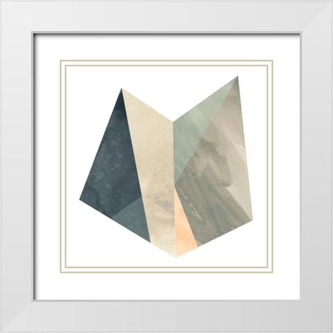Marble Origami II White Modern Wood Framed Art Print with Double Matting by Vess, June Erica