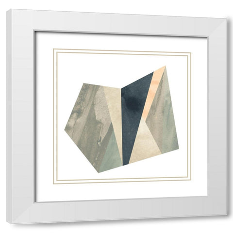 Marble Origami III White Modern Wood Framed Art Print with Double Matting by Vess, June Erica