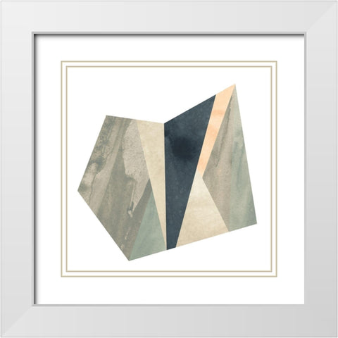 Marble Origami III White Modern Wood Framed Art Print with Double Matting by Vess, June Erica