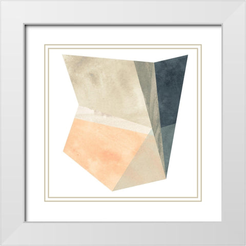 Marble Origami IV White Modern Wood Framed Art Print with Double Matting by Vess, June Erica