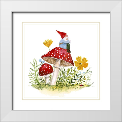 Garden Guardian I White Modern Wood Framed Art Print with Double Matting by Borges, Victoria