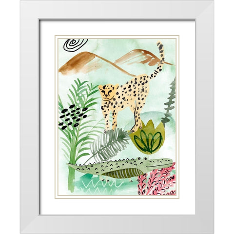 Jungle of Life I White Modern Wood Framed Art Print with Double Matting by Wang, Melissa