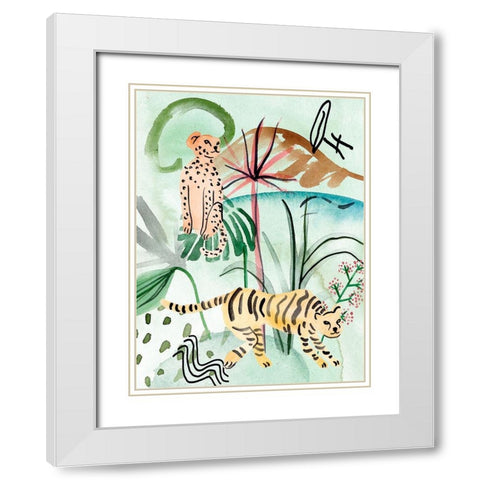 Jungle of Life II White Modern Wood Framed Art Print with Double Matting by Wang, Melissa