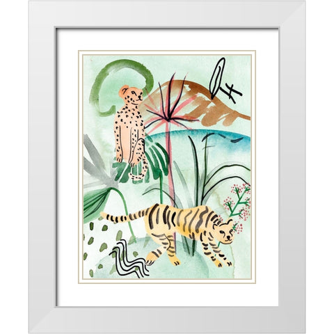 Jungle of Life II White Modern Wood Framed Art Print with Double Matting by Wang, Melissa