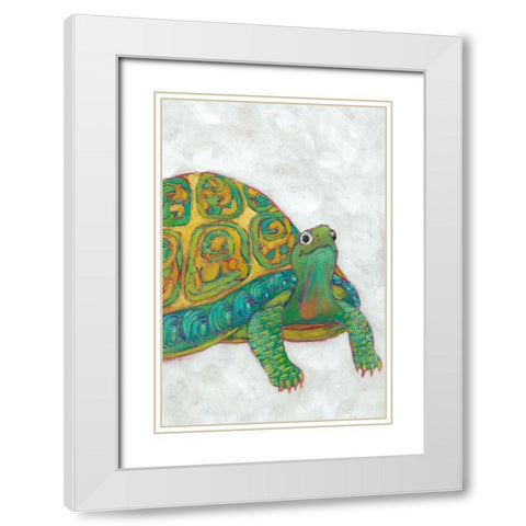 Custom Turtle Friends I White Modern Wood Framed Art Print with Double Matting by Zarris, Chariklia