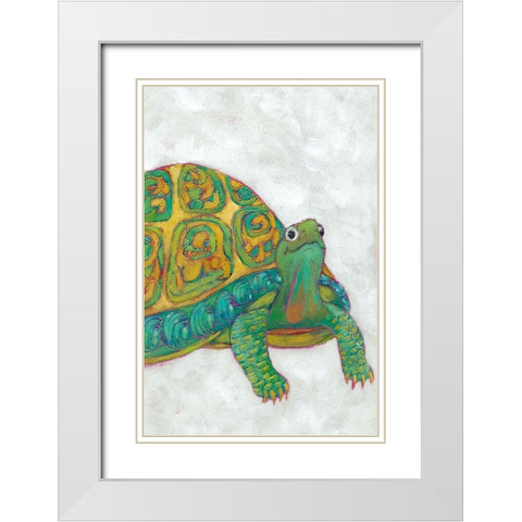 Custom Turtle Friends I White Modern Wood Framed Art Print with Double Matting by Zarris, Chariklia