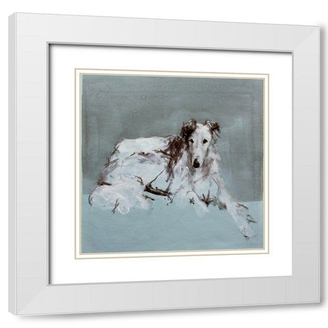 Pop Modern Dog II White Modern Wood Framed Art Print with Double Matting by A Very Modern Dog