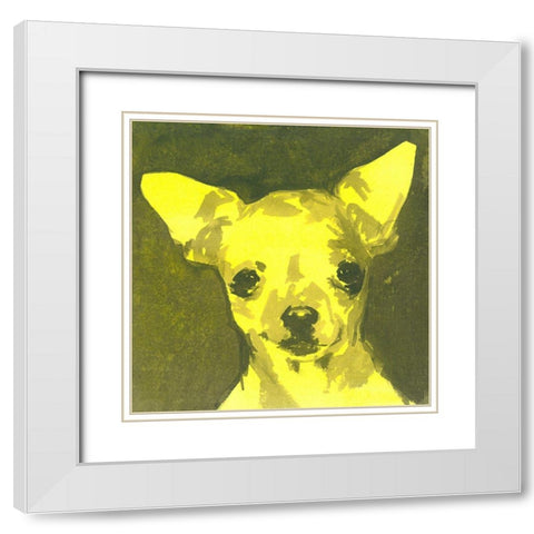Pop Modern Dog VII White Modern Wood Framed Art Print with Double Matting by A Very Modern Dog