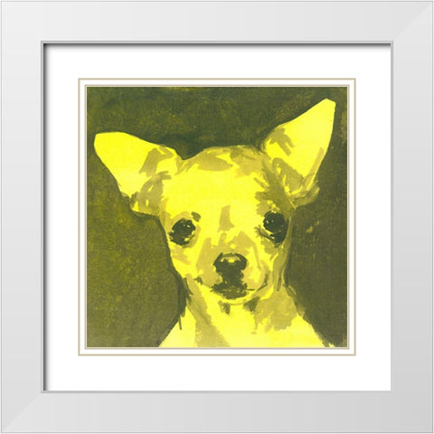 Pop Modern Dog VII White Modern Wood Framed Art Print with Double Matting by A Very Modern Dog